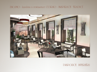 Designový návrh interiéru kavárny - CORSO ZNOJMO