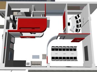 Design a dispoziční řešení vstupní části společnosti GCE