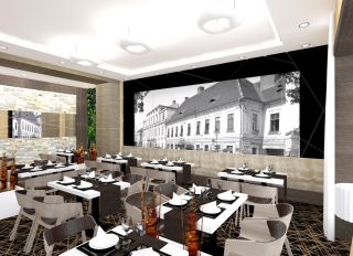Interiér restaurace a kavárny v hotelu Grand od DESIGN s.r.o.